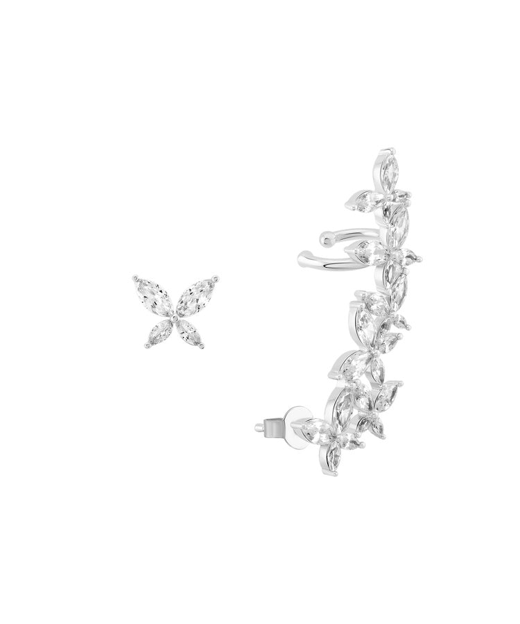 Brincos Party Butterfly Silver Unike