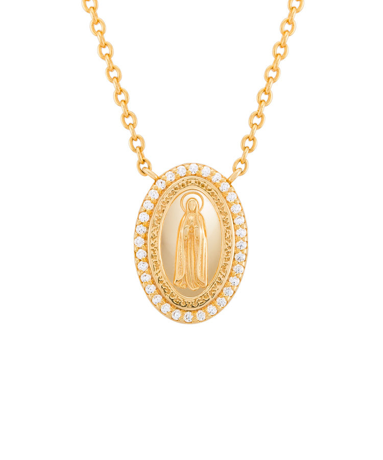 Colar Unike Hope Medalha Nossa Sra de Fátima & Cruz