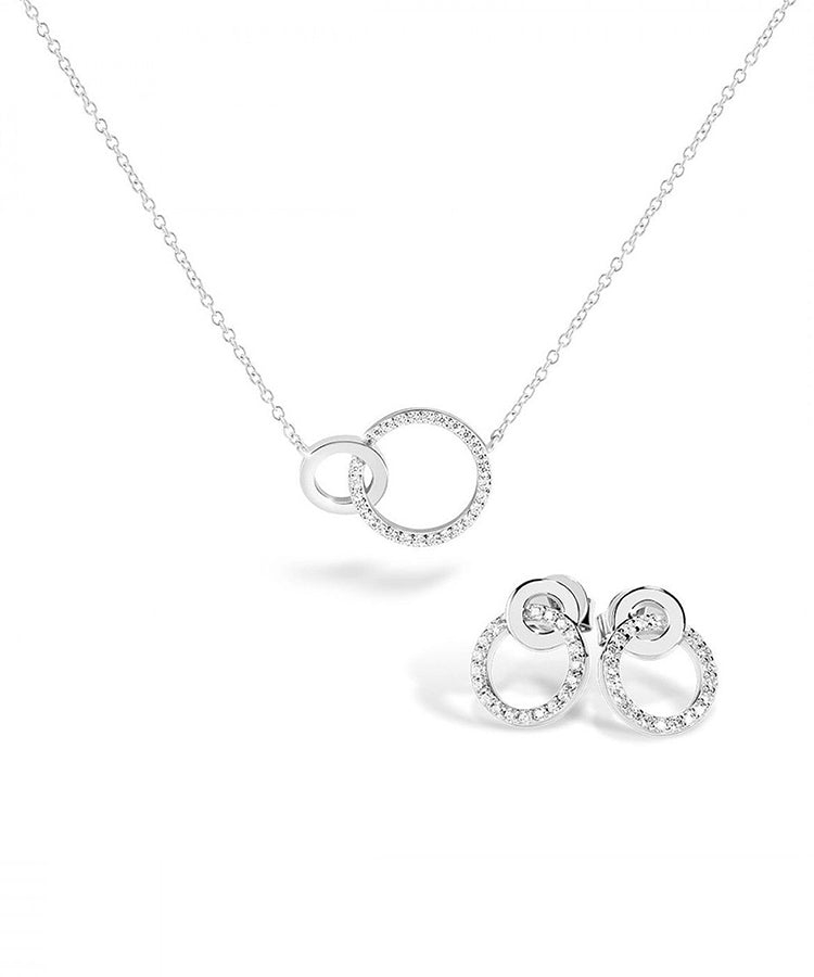 Conjunto Colar & Brincos Prata UNIKE
