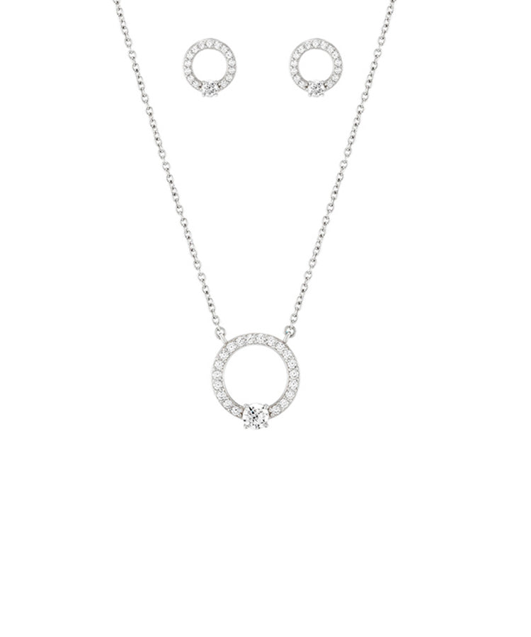 Conjunto Classy Circle Silver Unike