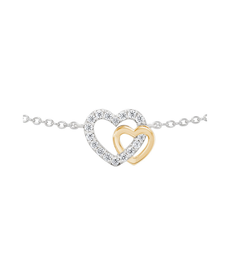 Pulseira Classy Unike Two Hearts Golden