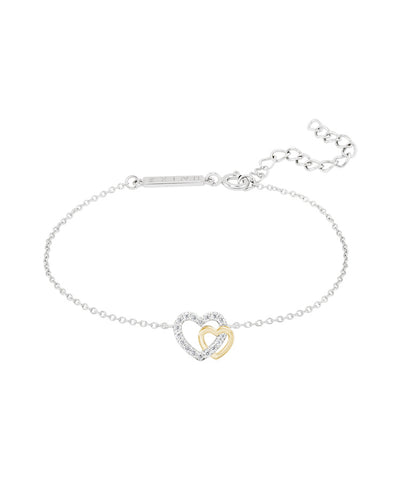 Pulseira Classy Unike Two Hearts Golden