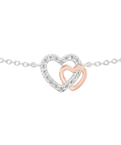 Pulseira Unike Classy & Chic Two Hearts Rose Gold