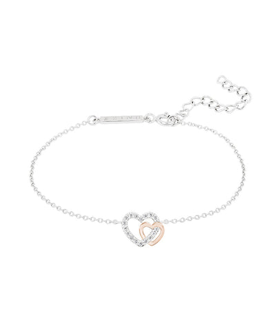 Pulseira Unike Classy & Chic Two Hearts Rose Gold