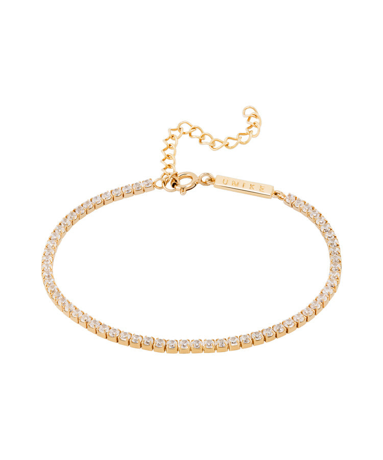 Pulseira Unike Classy Tennis Shiny Golden