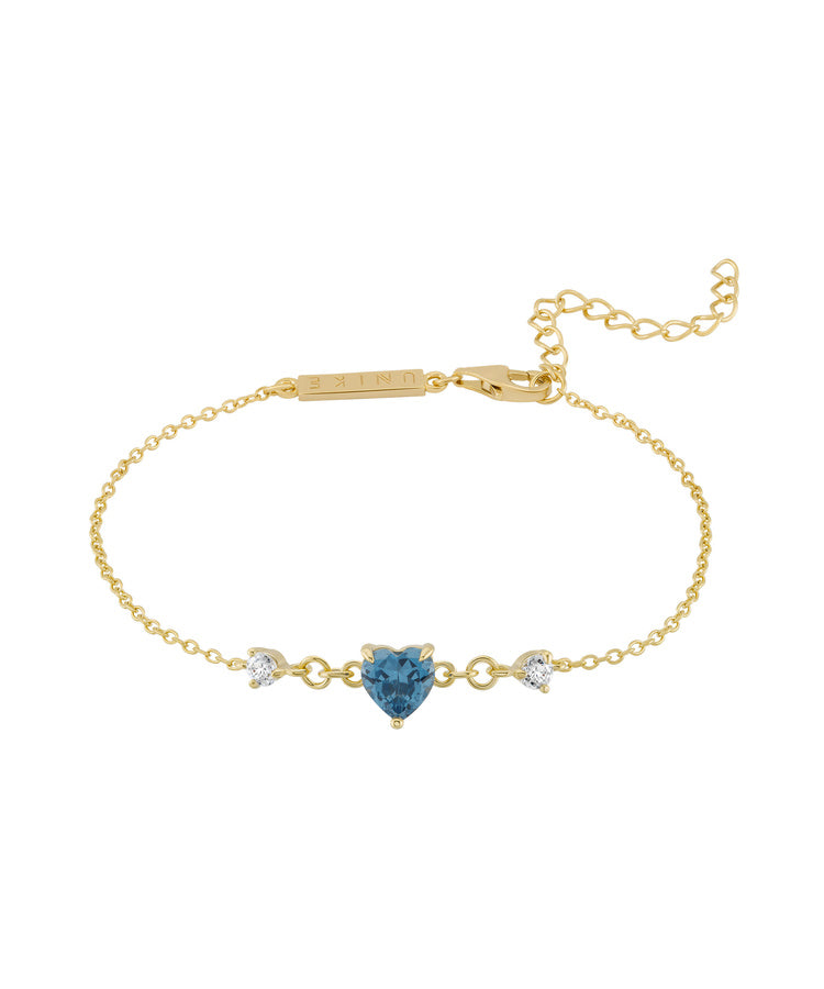Pulseira Unike Classy Blue Heart Gold