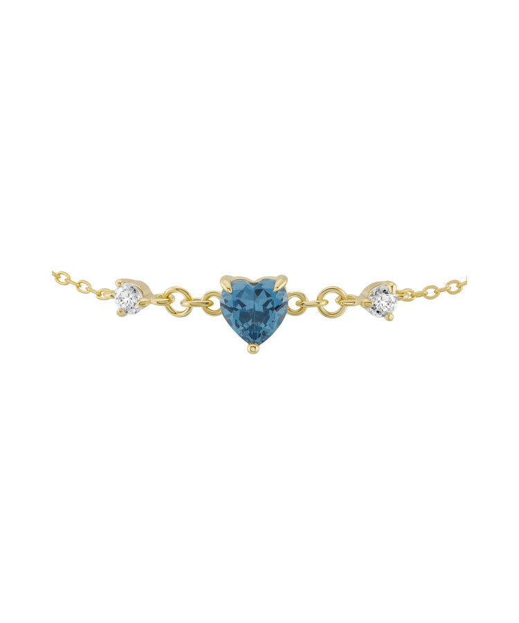 Pulseira Unike Classy Blue Heart Gold