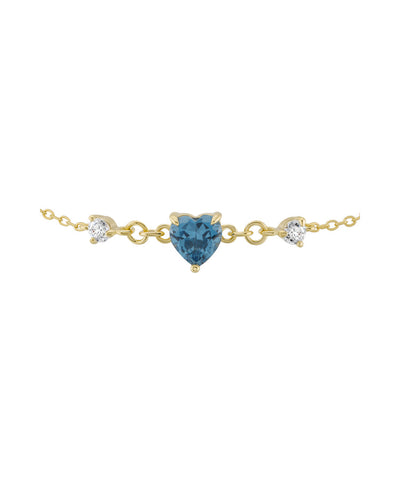 Pulseira Unike Classy Blue Heart Gold
