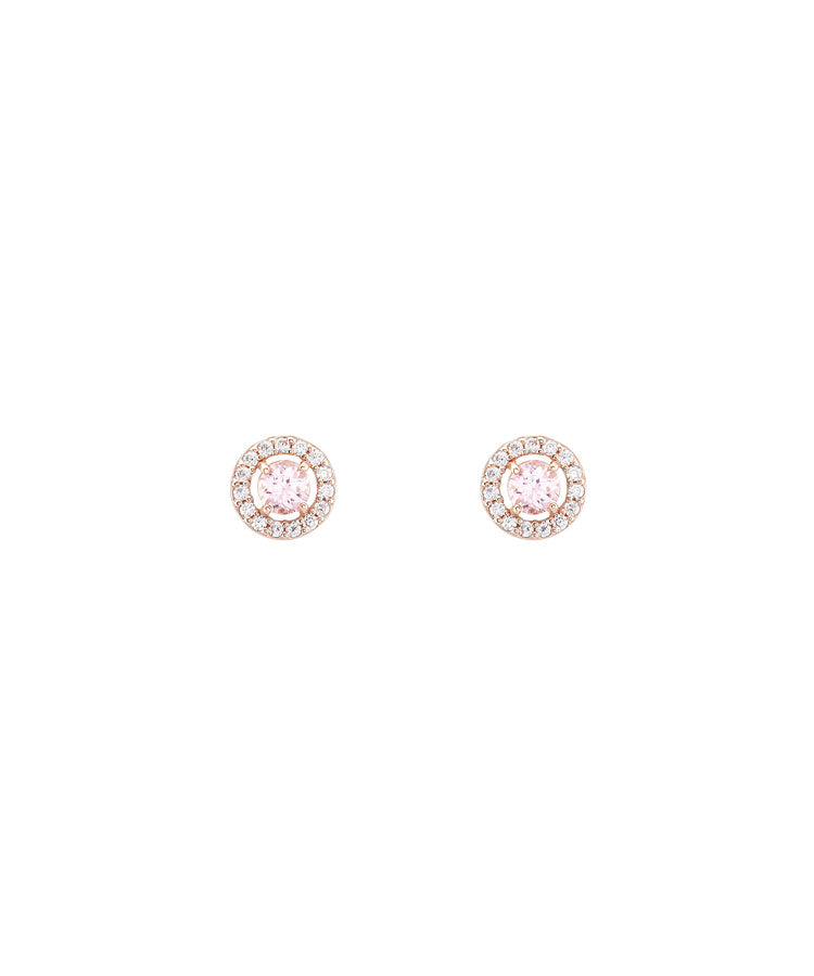 Brincos Love in Rose Solitaire Pink Unike